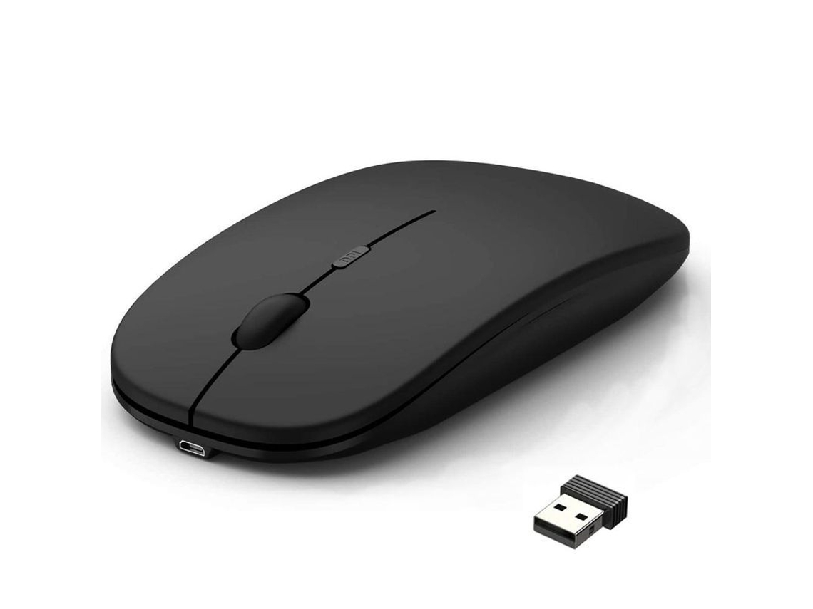 Rato sem fio recarregável para laptop, computador, PC, com clique silencioso, casa e escritório, Linjou