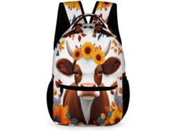 Mochila Escolar Highland Cow Para Meninos Meninas 9 13 Anos, Com Estampa Touro, Cp, Bolso Frontal Prático