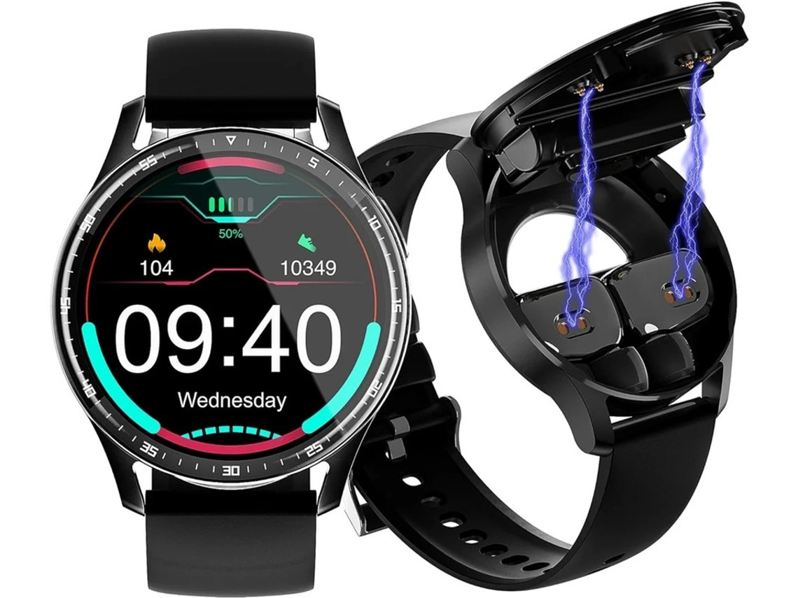 Smartwatch 2 em 1 com fones de ouvido, compatível com iPhone, rastreador de condicionamento físico, pressão arterial Bestvite.