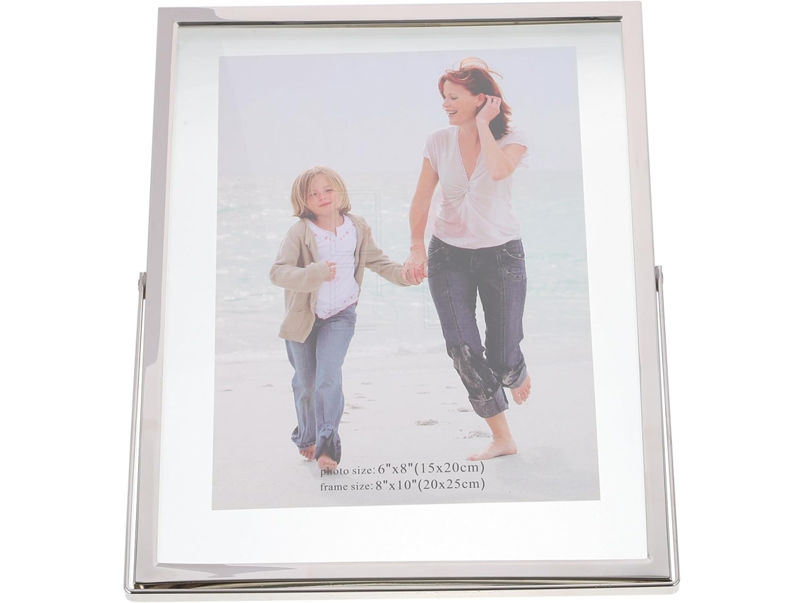 Porta Retratos Vidro Transparente Dupla Elegante Suporte Metal Exibição Fotos Decoração Simples Natural Face GOKOCO