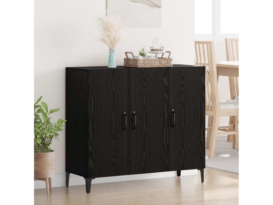 Vidaxl Buffet Carvalho Preto 34 X 90 X 80 Cm Derivados De Madeira