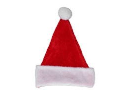 Chapéu Natal Forro Espesso Pelúcia Curta Lavável Vermelho Branco