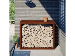 Vidaxl Rack Lenha 100x40x80 Cm Aço Resistente Às Intempéries