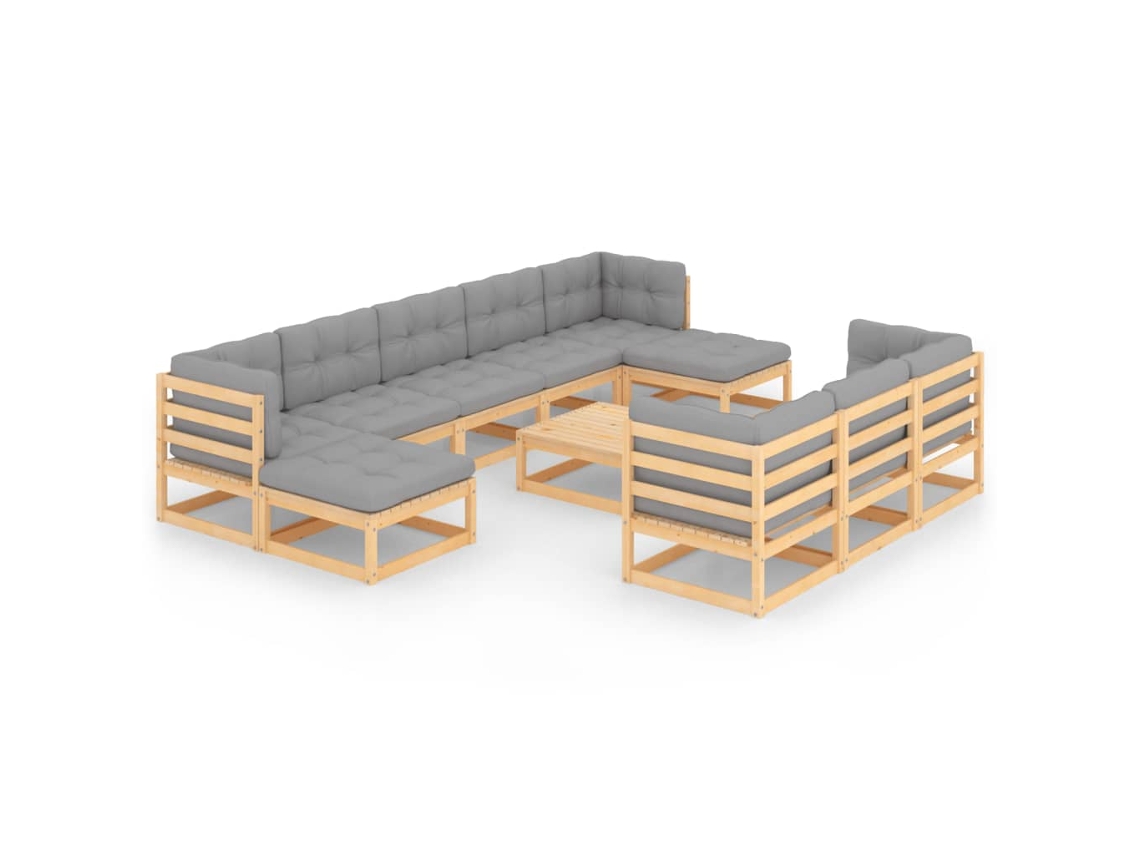 Garden Lounge Set, Garden Lounge Sets Vidaxl Cinzeto Madeira De Pinho (n/a)