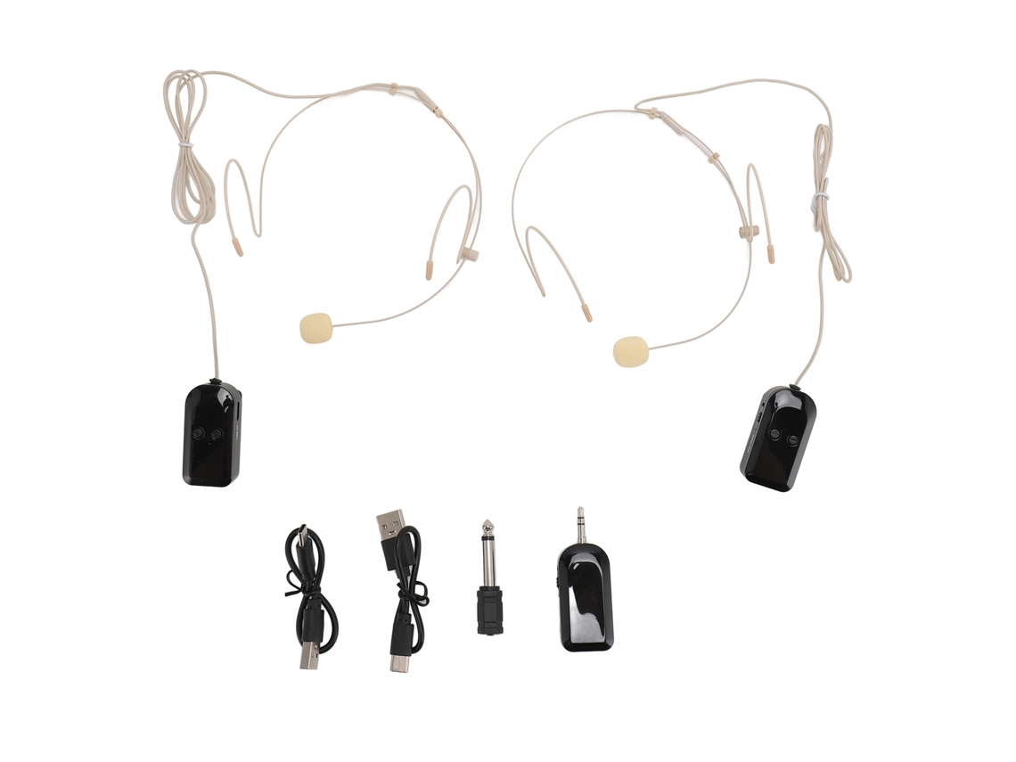 Aetheria microfone Sem Fio de Cabeça 2.4g com 2 Transmissores e 1 Receptor Leve e Confortável