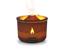 Umidificador em Formato de Vulcão, com Chama Simulada, Difusor de Aromas, Plugue Europeu MDUG