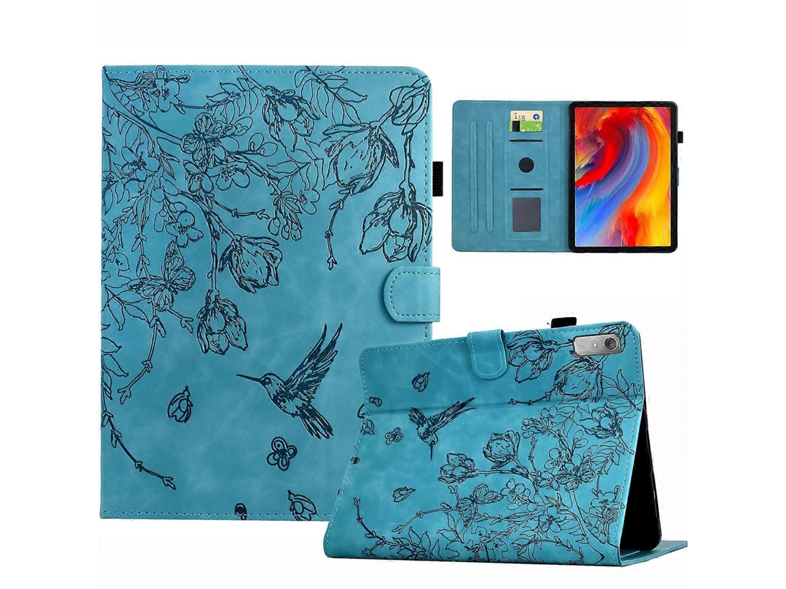 Capa de couro inteligente com estampa de flores e pássaros Webake para tablet