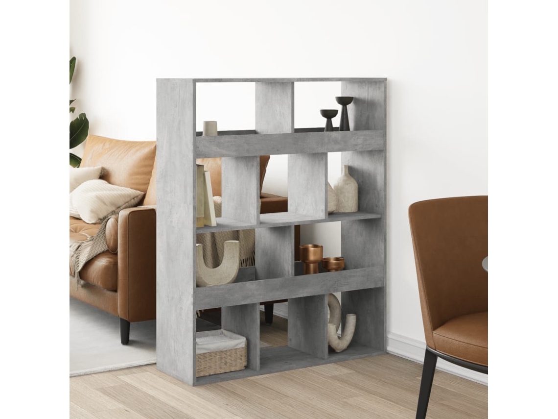 Vidaxl Divisória 100x33x125,5 Cm Derivados De Madeira Cinzento Cimento