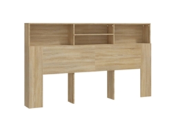 Headboard Cabinet, Headboard Cabinets Vidaxl Marrom Madeira Processada (180 X 19 X 103.5 Cm)