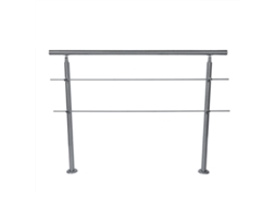 Escada de aço inoxidável para corredor (especificações: 100x102,5 cm, com design de 2 barras horizontais)