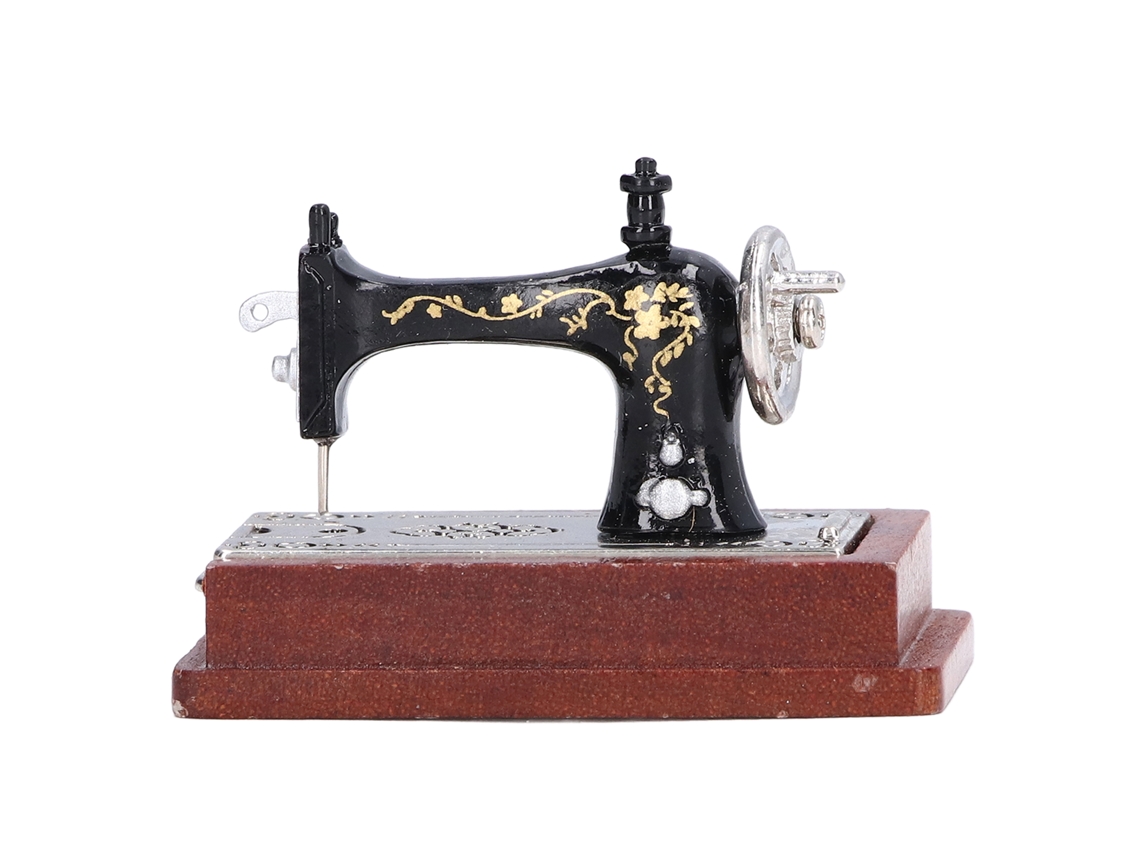 Primerox máquina de Costura Miniatura 1:12 Retrô para Casinha de Bonecas Acessório Decorativo