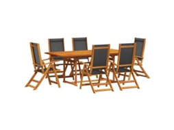 Maison Exclusive - 7 Pcs Conjunto De Jantar Para Jardim Acácia Maciça E Textilene