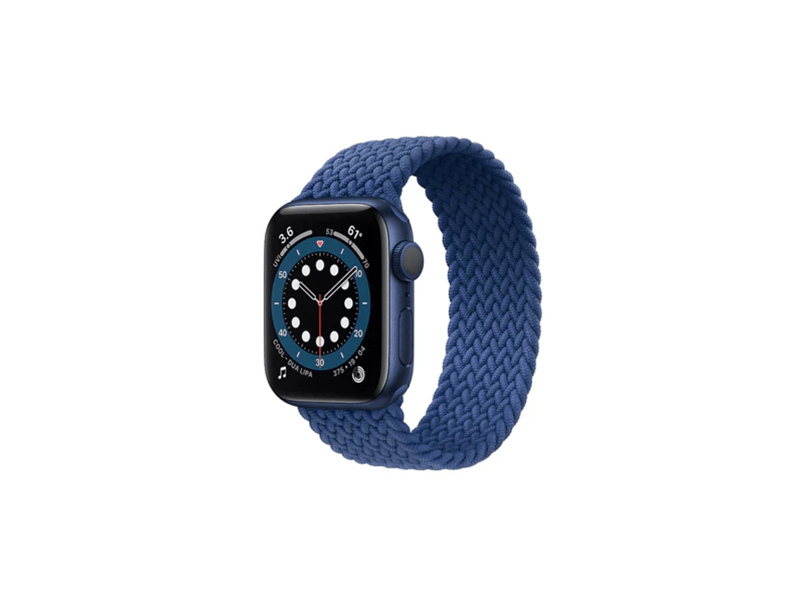 Pulseira Solo Loop de Nylon Azul Escuro Gift4me para Apple Watch SE 3 44 mm (157-170 mm polegadas)