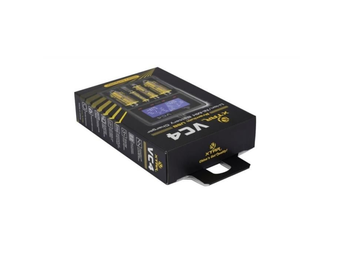 Carregador De Bateria Xtar Vc4sl Li Ion/ni Mh/ni Cd 18650 Preto