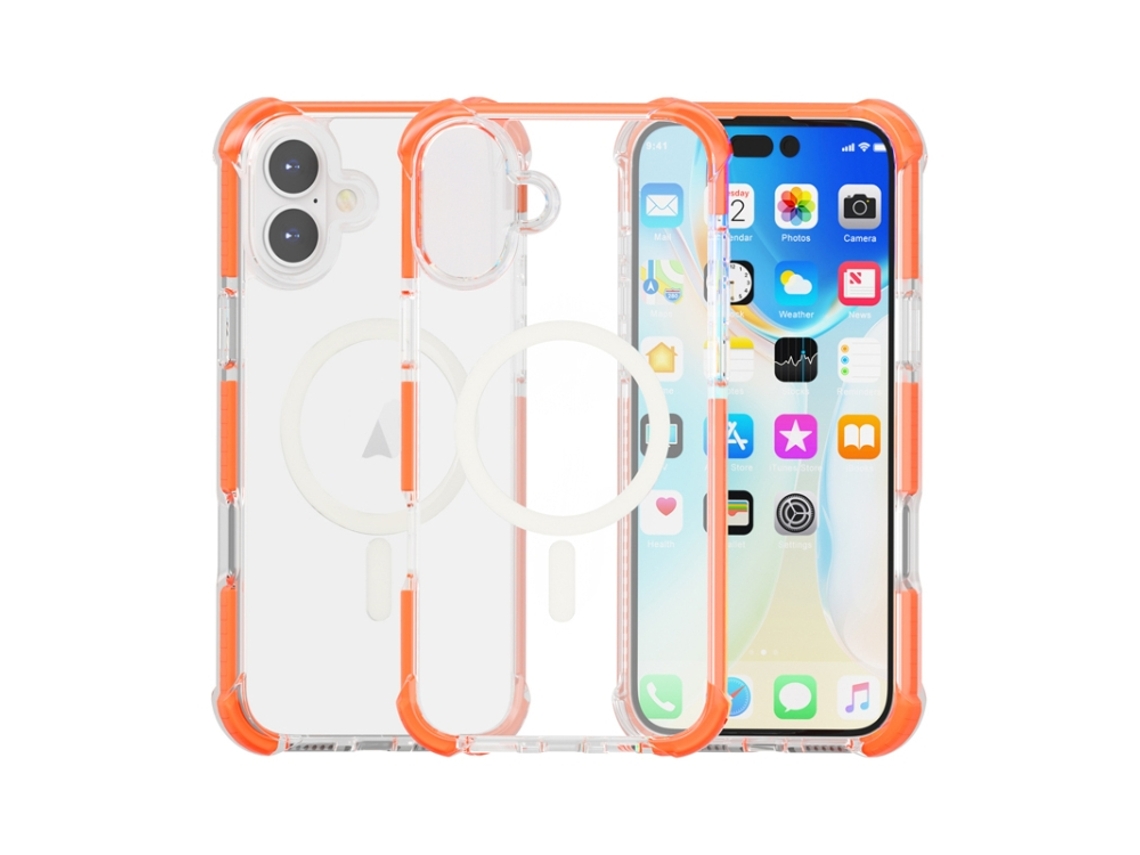 Capa De Acrílico Transparente À Prova De Choque Para Iphone 16 - Magnética - Magsafe