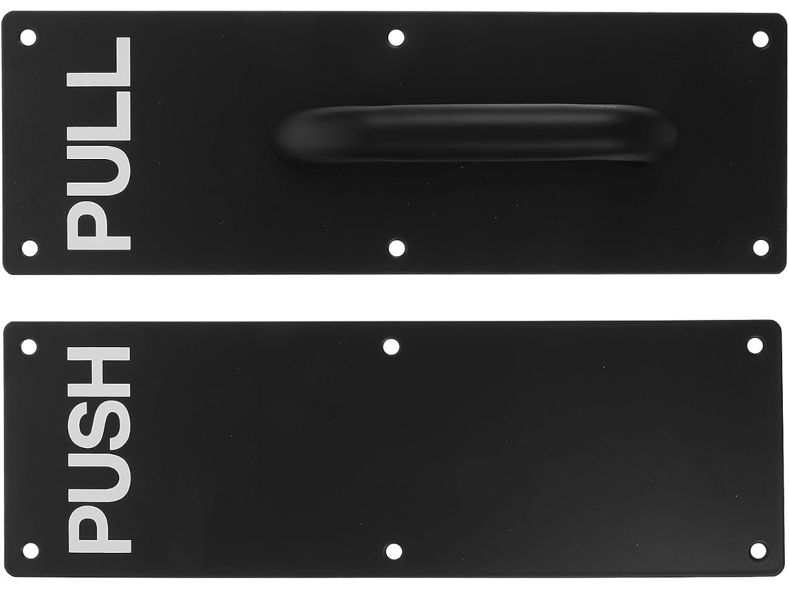 Conjunto de 2 Puxadores de Porta em Aço Inoxidável Preto com Mecanismo de Pressão/tração. SFUSHOS