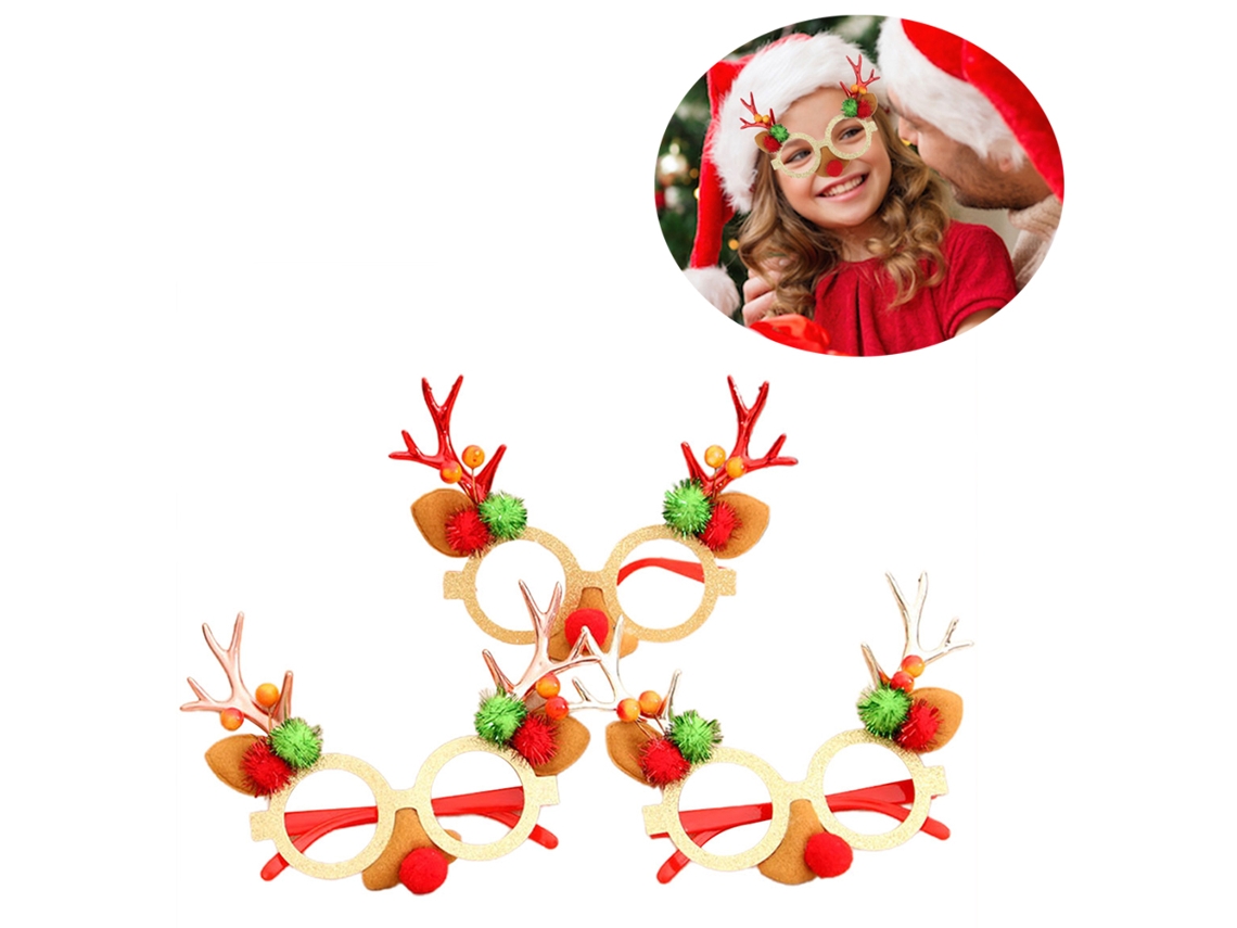 Óculos de Natal com Chifres e Orelhas de Rena Festivos