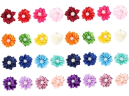 40-presilhas De Cabelo Com Design Flor Cães E Outros Estimação, Em Tecido Com Pétalas E Pérolas, Uso