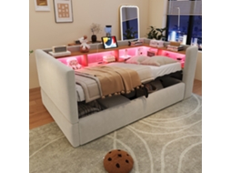 Cama Estofada Flanela Cinza Claro 90x190 Cm