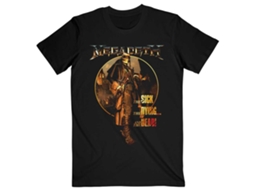 T-Shirt ROCK OFF Megadeth - The Sick, The Dying … And the Dead Circle Album Art Preto (Tamanho: L)