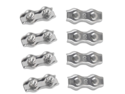 8 Peças de Abraçadeira de Cabeamento M3 em Aço Inoxidável 304 para Cordas Duplex Clip Clamp