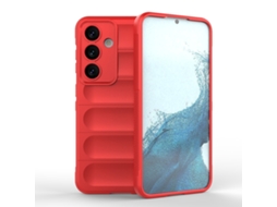 Capa Halinuia Para Samsung Galaxy S24 5g Magic Shield Tpu Flanela Vermelha (proteção Integral, Interior Acolchoado)