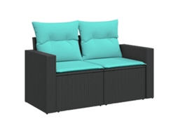 Maison Exclusive - 7 Pcs Conjunto De Sofás P/ Jardim C/ Almofadões Vime Pe Preto