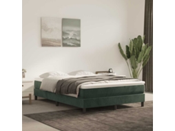 Vidaxl Colchão De Molas Ensacadas Firmeza Média 140x210x20 Cm Veludo Verde-escuro