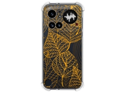 Capa Tumundosmartphone Transparente De Silicone À Prova De Choque Para Nothing Phone 4a Pro 5g Com Estampa De Folha