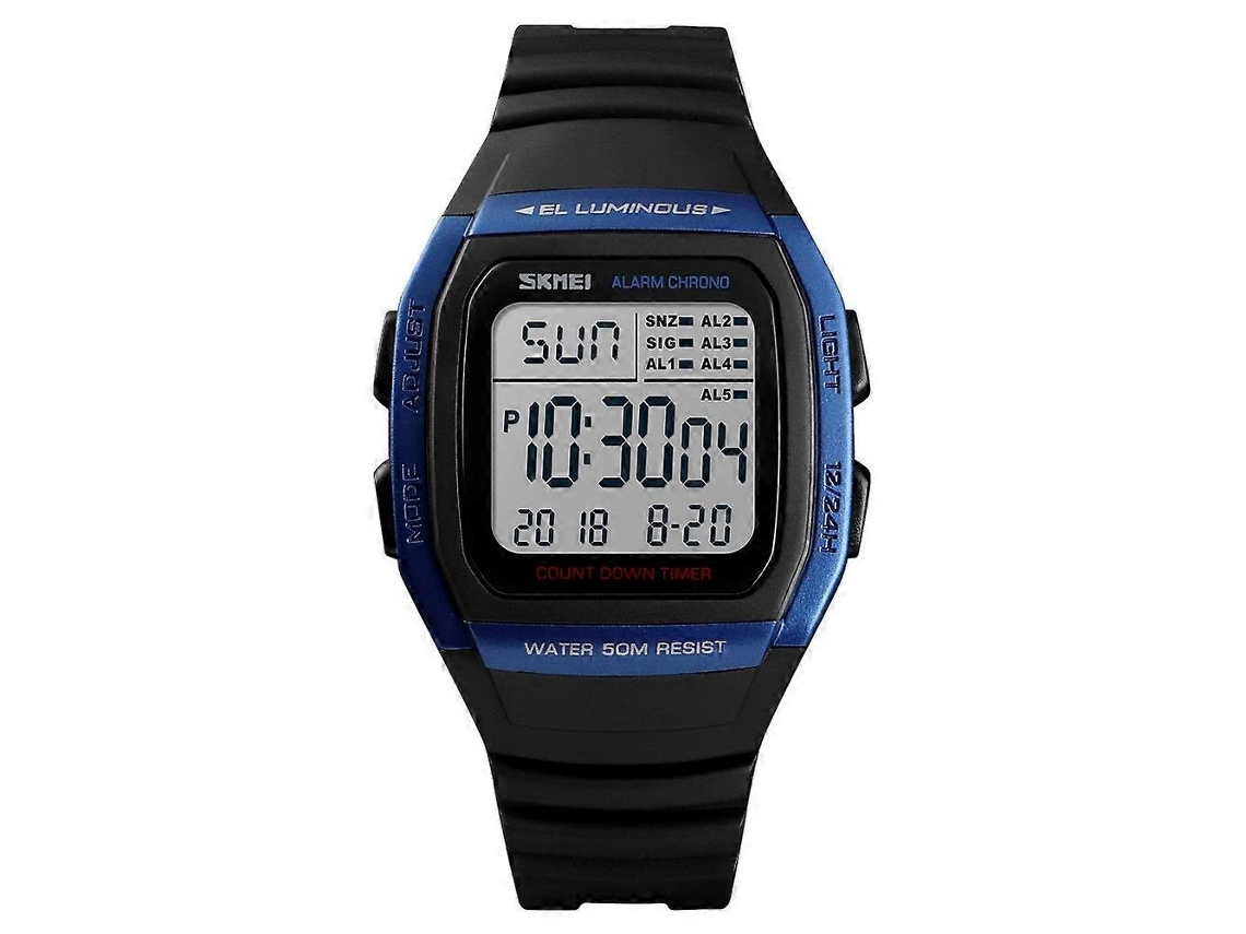 Relógio Digital Skmei 1278 Para Uso Externo, Resistente À Água Até 50m, Ideal Para Estudantes E Esportes, Com Suporte Para 5 Alarmes Programáveis