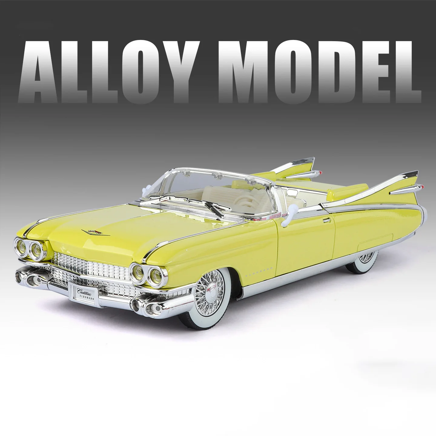 (amarelo) Miniatura De Carro Em Metal Fundido Na Escala 1:24 Com Efeitos De Som E Luz.