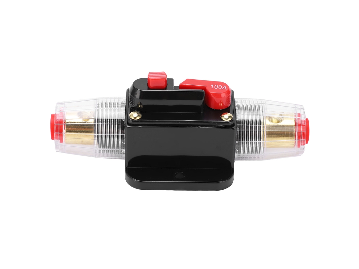Disyuntor De Cobre Rojo Resetable Con Plástico Fenólico Para Sistema De Audio De Coche 100a