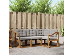 Vidaxl Conjunto De Sofás Para Exterior 4 Unid. Cinza Natural E Claro
