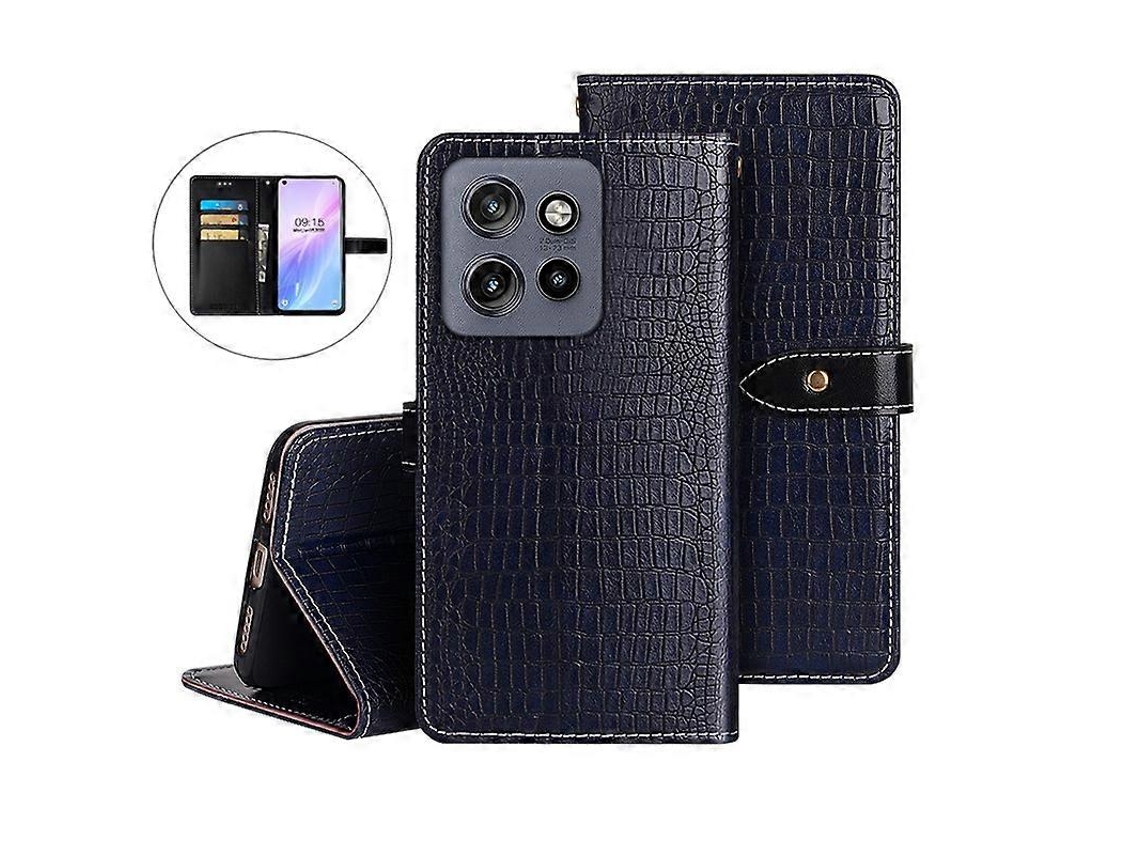 Capa Para Celular Idewei Em Couro Com Textura De Crocodilo Para Motorola Edge 50 Neo
