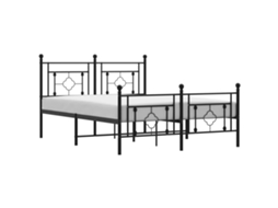 Estrutura de Cama com Cabeceira e Pés Metal Preto MAISON EXCLUSIVE 135x190 cm