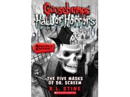 Livro the five masks of dr. screem: special edition (goosebumps hall of horrors #3) de r.l. stine (inglês)
