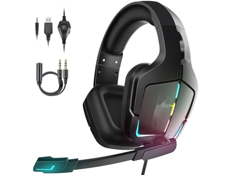 Auscultadores Gaming com Luz Led Legal com Luz de Microfone para Pc com Excelente Qualidade de So