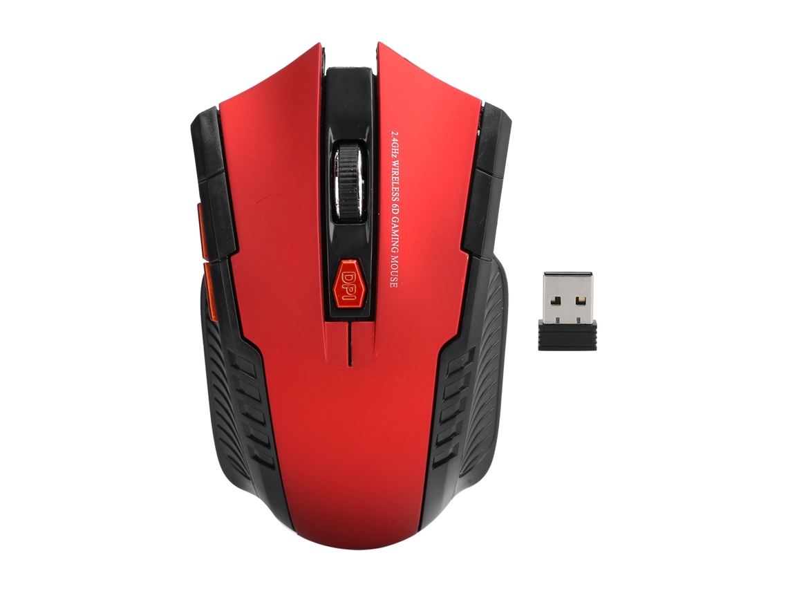 Aetheria mouse Sem Fio 2.4g Óptico com 3 Níveis de Dpi Ajustável e Receptor Usb Vermelho