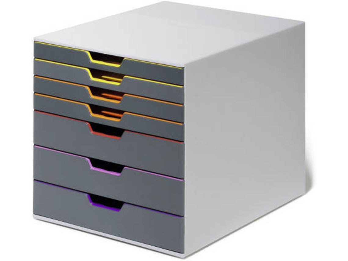 Módulo De Armazenamento - Durable - Varicolor 7 - 7 Gavetas - Plástico Abs - Cor Cinza