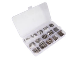 Conjunto de 140 peças de chaveta paralela para transmissão profissional Eixo com pontas redondas de 3 mm e 4 mm.