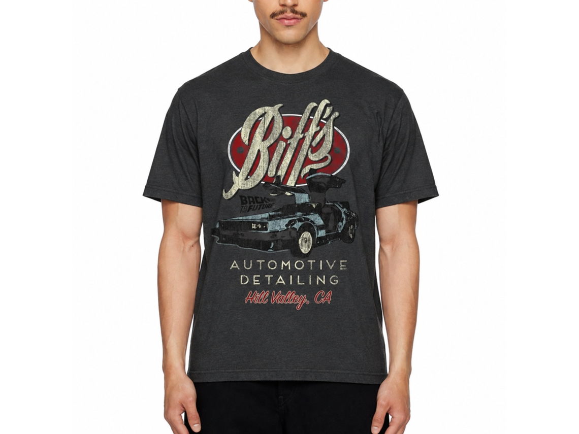 Rockinstone Back To The Future Movie Biffs Heather Black Adult T-shirt Size:xxxl