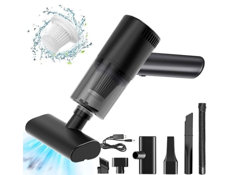 Aspirador de Pó Portátil 4 em 1 60 W 4000 Ma Aspirador de Pó Sem Fio Montado em Veículo com Filtro Lavável para Casa Carro Etc. Preto SDLOGAL
