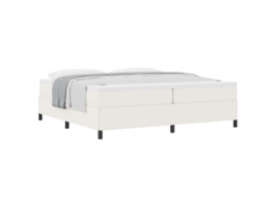 Cama De Casal | Camas Para Quarto | Cama Box Creme 200 X 200 Cm Tecido De Veludo Cotele