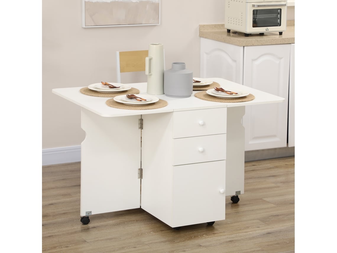 Mesa De Cozinha Dobrável 835928V00Wt (Melamina De Madeira