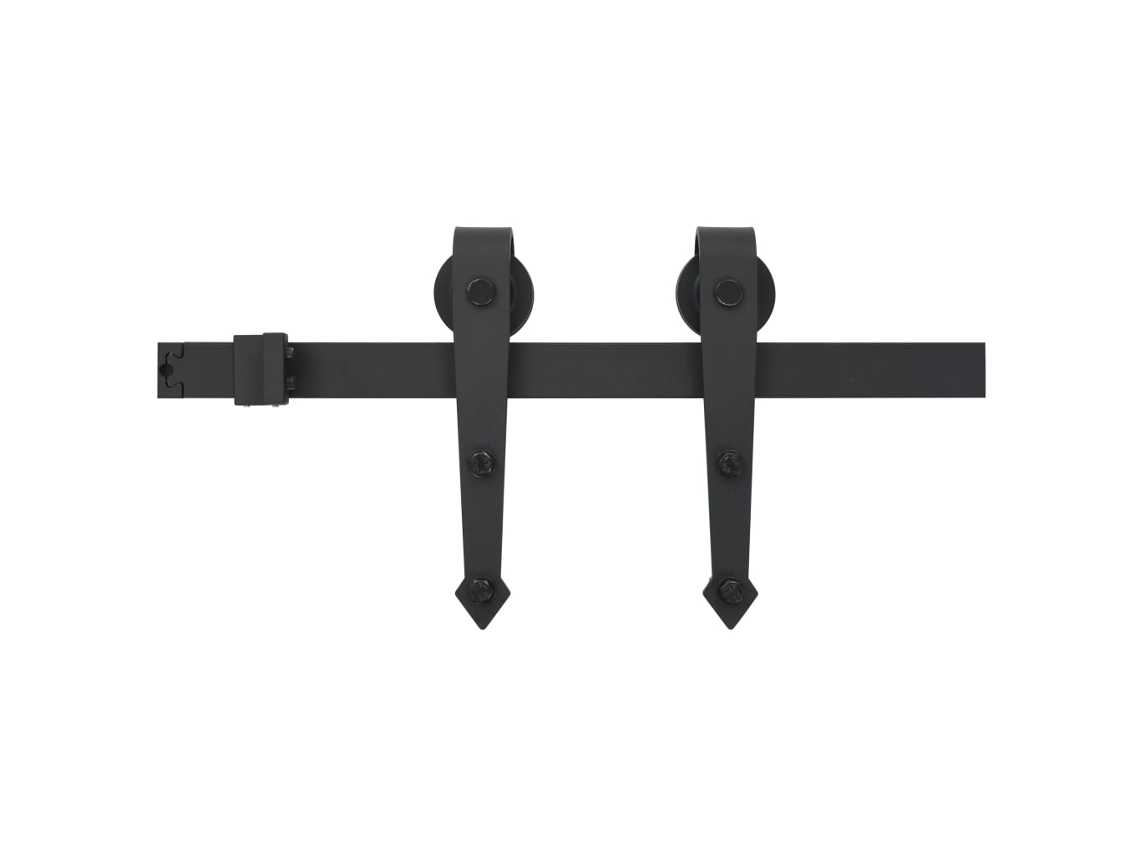 Sliding Door Hardware Vidaxl Preto Aço (200 Cm)
