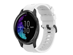 Pulseira Garmin Venu De 20 Mm, Cor Sólida, Silicone Macio, Branco, Chennls, Acabamento Moderno