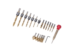 Conjunto De 20 Brocas De Escarear E Chanfrar Com Revestimento Em Titânio Da Laxiscreed Para Madeira E Metal
