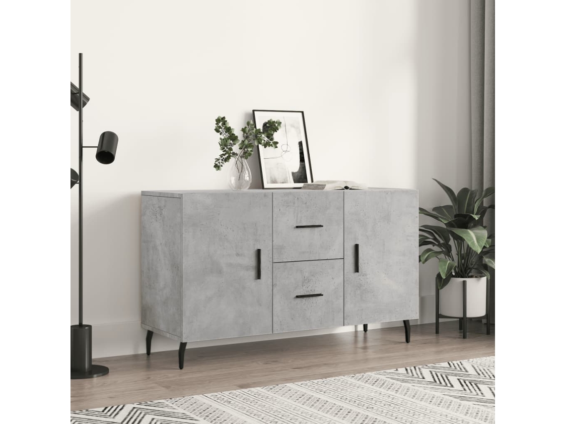 Vidaxl Aparador 100x36x60 Cm Derivados De Madeira Cinzento Cimento