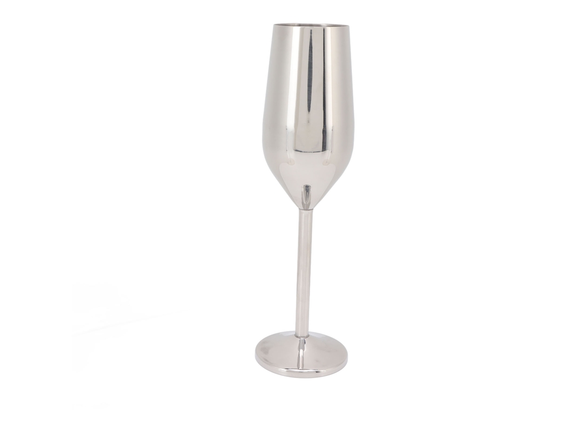 Copa De Vino De Acero Inoxidable Elegante Copa De Champán Metal Para Cenas Fiestas Plata
