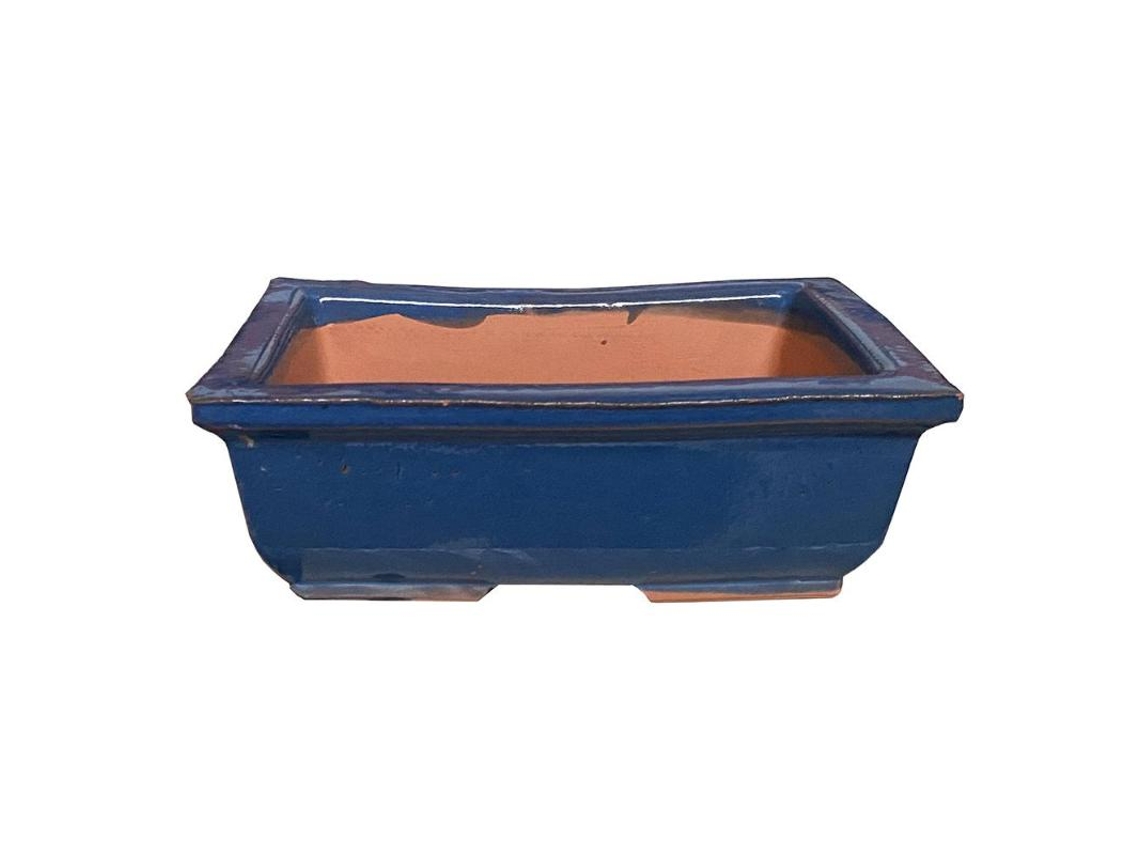 Maceta bonsai ceramica azul n3 14x9 cm